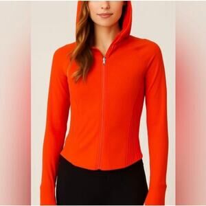 FP Movement Free People Flame Orange Hooded Zip Jacket Size Small NWT